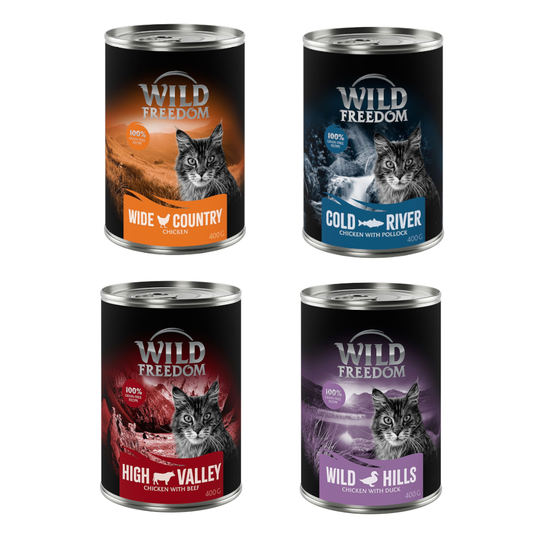 20 + 4 kaupan päälle! Wild Freedom 24 x 200 g / 400 g - Adult-mix II (4 makua) 24 x 400 g