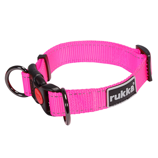 Rukka® Bliss Neon -kaulapanta, vaaleanpunainen - XS-koko: 20-30 cm kaulanympärys, L 15 mm