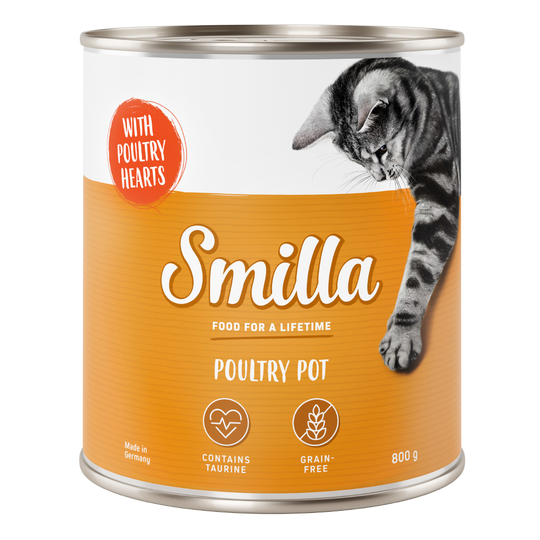 Säästöpakkaus: Smilla-siipikarjapata 24 x 800 g - siipikarja & siipikarjansydän