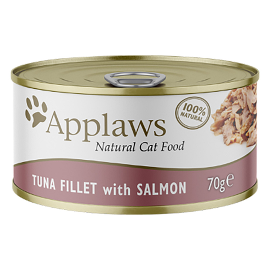 Applaws in Broth -kissanruoka 6 x 70 g - tonnikalafilee & lohi