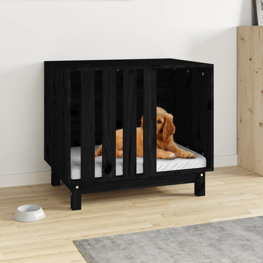 vidaXL Koirankoppi musta 70x50x62 cm täysi mänty